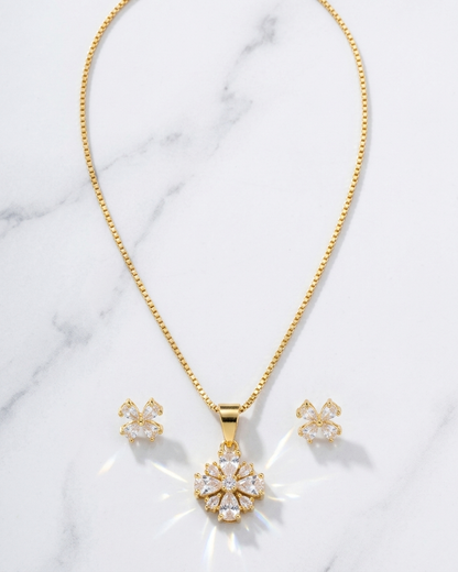 Blooming Grace Necklace
Golden Blossom  pendant set 1||1 quality